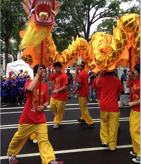 Dragon dance courtesy of the Chinese community.