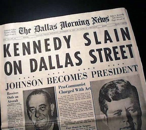 Headline of the Dallas Morning News.