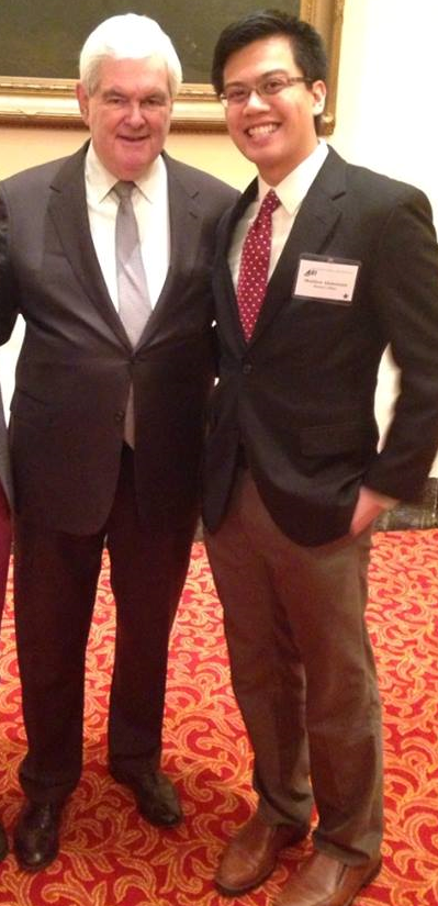 Matthew Alonsozana with former Speaker Newt Gingrich who is now a political consultant   
