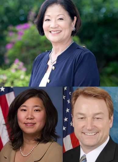 From top:  Sen.  Mazie Hirono, Rep Grace Meng and Sen. Dean Heller 
