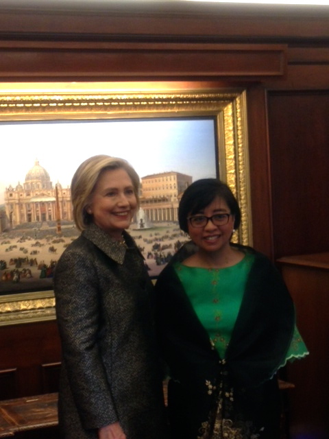 Hillary Clinton with Miriam Coronel-Ferrer  during the luncheon ceremony held at Georgetown University.