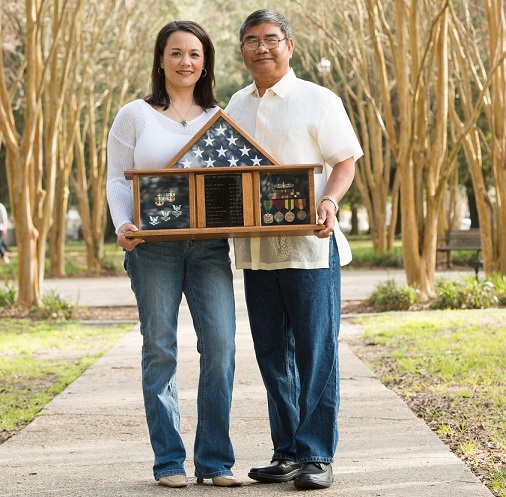 With her dad Marcial Felipe Lopez, a retired U.S. Navy officer: ‘I grew up valuing a strong work ethic, respecting my elders, appreciating family togetherness’