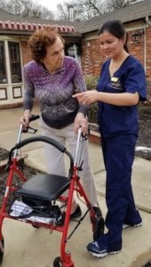 A resident receiving personalized care 
