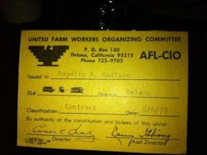 Rogelio Gadiano's ID co-signed by Chavez and Itliong