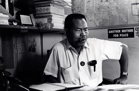 The legendary Larry Itliong. 1969 photo by Bob Thurber. From the Walter P. Reuther Library