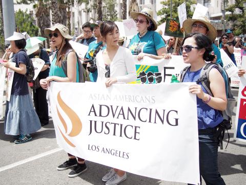 AAAJ-L.A. at a May Day rally in 2014 