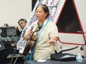 Former chairperson of the Los Angeles Anti-Martial Law Alliance (AMLA) and retired Asian American Studies Professor Carol Ojeda-Kimbrough shared her own story of having to leave the Philippines with her infant son to escape political repression and later discovering the torture and death of her activist husband.  