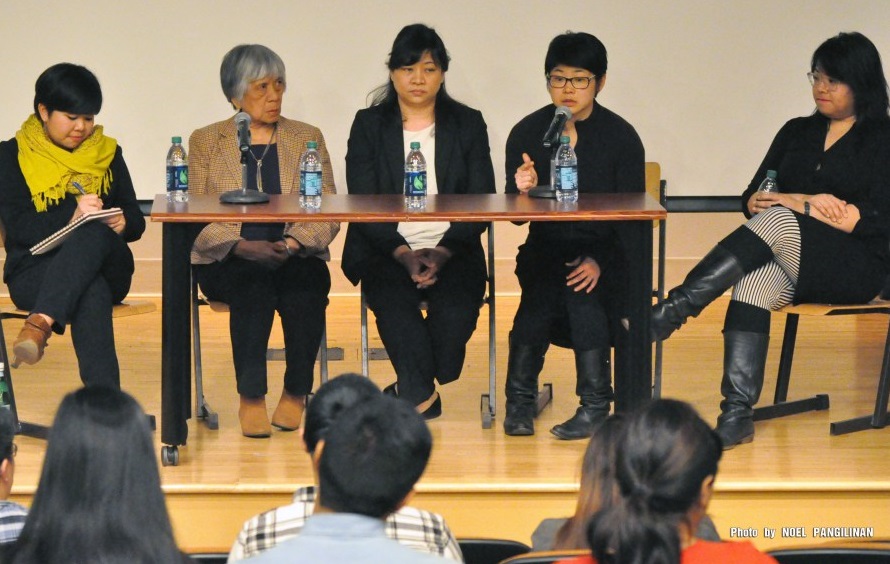 Panel speakers from left: Hong-mei Pang, Edna Sabino, Cristina Godinez, Chia-chia Wang and Hanalei Ramos.  