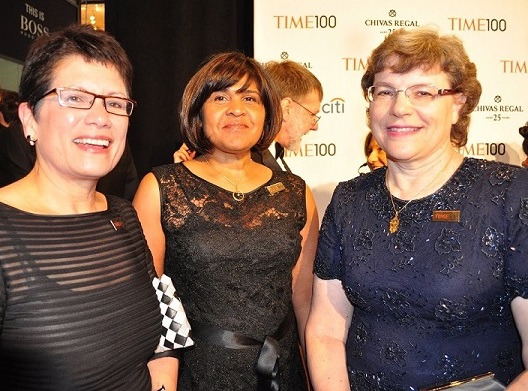Dr. Katherine Luzuriaga with Dr. Deborah Persaud (center) and Dr. Hannah Gay at the TIME Magazine Awards Gala in April. Photo by Elton Lugay