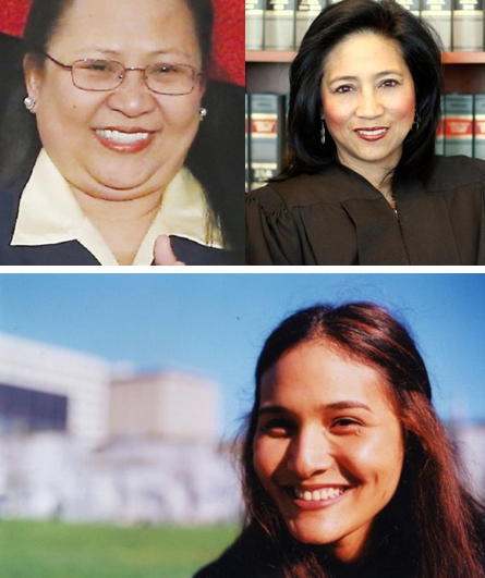 From top left clockwise: Menchu De Luna Sanchez, Judge Nina Elgo and Dindi Gallardo Mills