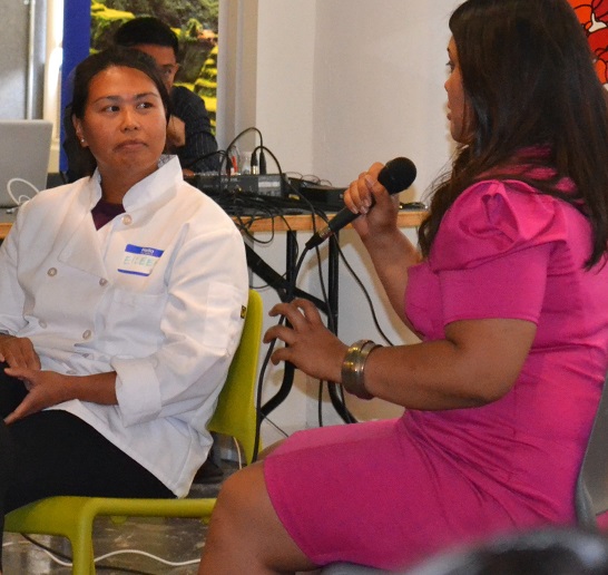 With Nicole Ponseca (right) at a NextDayBetter Q-A session. Photo by Maricor Fernandez