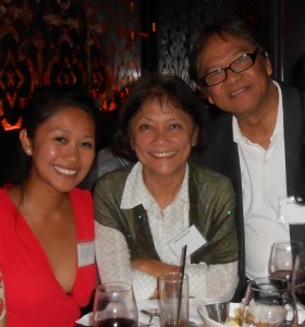 The author (at right) with Hector and Sheila Logrono at the August 16 UniPro Gala. Photo by Consuelo Almonte