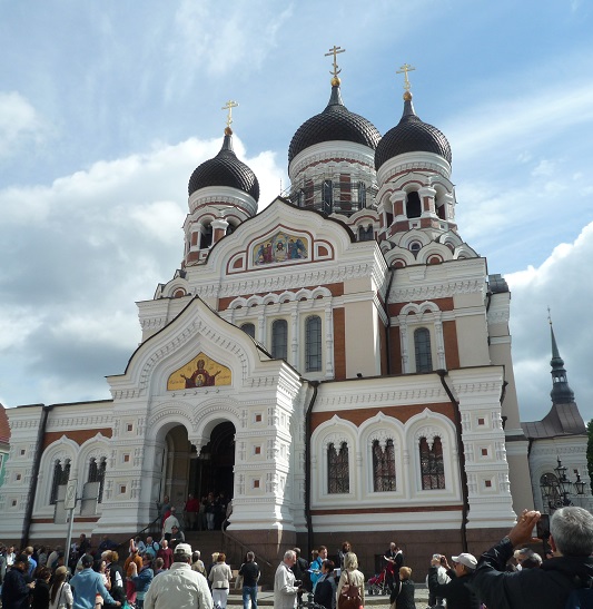 The Alexander Nevsky Cathedral, the largest and grandest orthodox cathedral in Tallinn.  It was built in the late 19th century when Estonia was part of the Russian Imperial Empire.    Photo by Wendell Gaa 