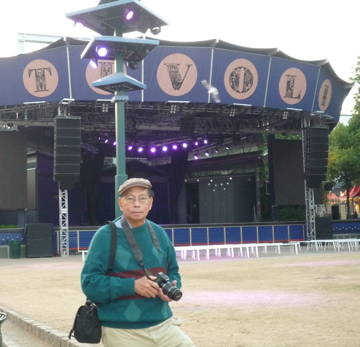 The author’s father, retired Ambassador Willy Gaa,  tours the Tivoli Gardens, the Disneyland of Denmark and the second oldest amusement park in the world.