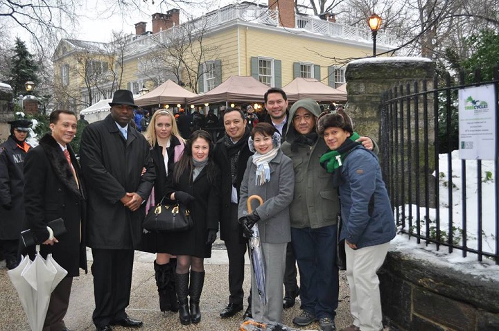 The Filipino delegation  at Gracie Mansion with the author (extreme right)