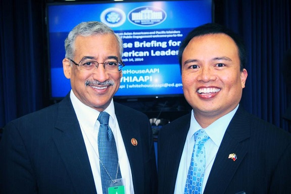 The author (right) with Rep. Bobby Scott (D-VA), who is the first voting member of Congress of Philippine descent