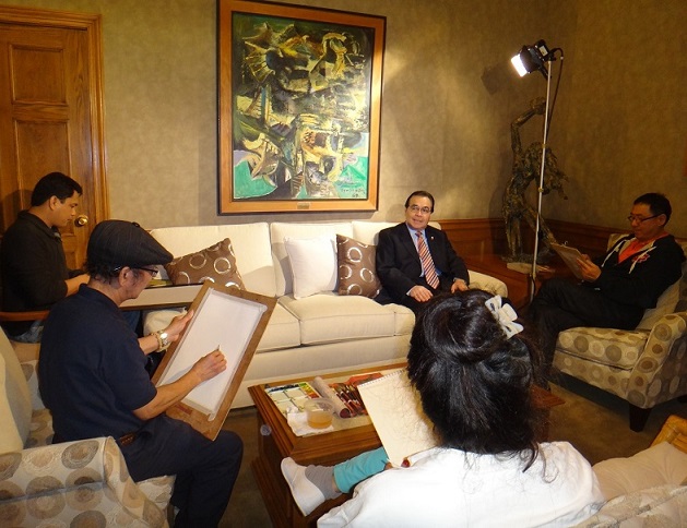 Society of Philippine American Artists holds a sketching session with Consul General Mario de Leon Jr. The FilAm photos