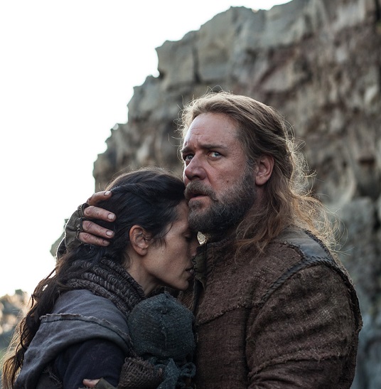 Russell Crowe as Noah, with Jennifer Connelly playing his faithful wife Naameh 