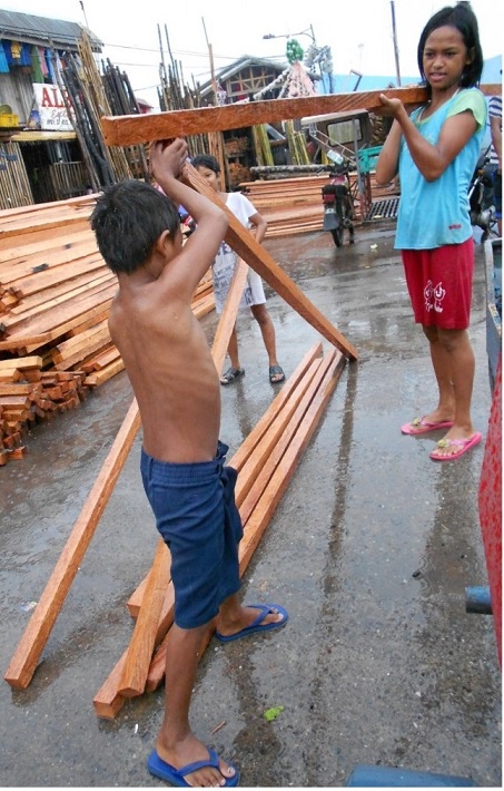 Children are helping in the rehabilitation efforts: 11 million were directly affected by the typhoon