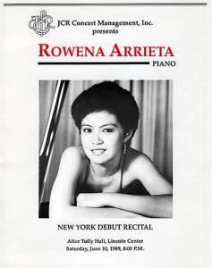 Poster announcing her 1989 New York debut at Alice Tully Hall