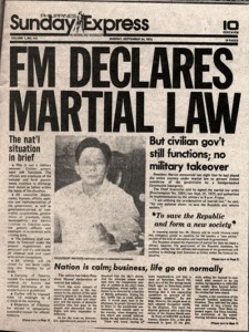 President Ferdinand Marcos declared Martial Law in 1972 and ruled as a dictator for about 20 years. 