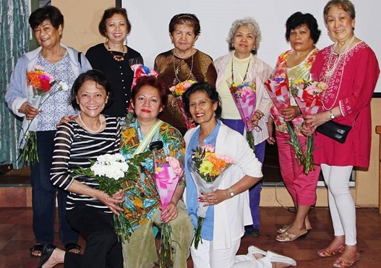 PAGASAsfi’s Mothers Day celebration. Consuelo is standing at right; Hector’s widow Sheila, in striped shirt, is in front