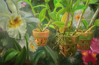 'Cattleya,' oil on canvas