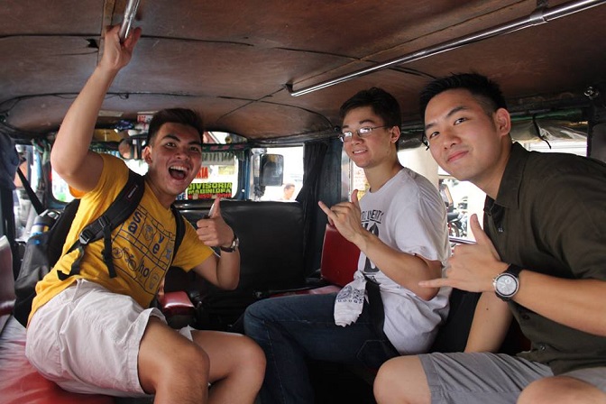 The author (center) and two Kaya Collaborative fellows enjoy an empty jeepney