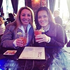 The author and her sister-in-law Mel share Bloody Marys at Iron Bar and Lounge before the show.