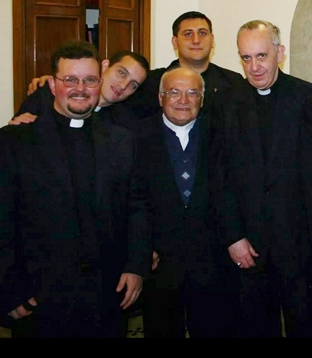 The Cardinal (far right) with Argentinian priests and seminarians: Truly a man for others. Photo by Quentin Cavite