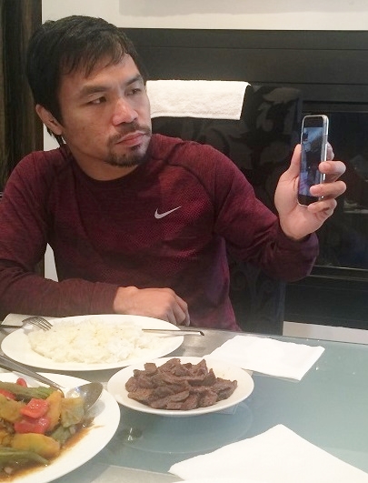 Pacquiao FaceTimes with wife and daughter: ‘Daddy, we’re reading the Bible!’ Photo by Jannelle So 