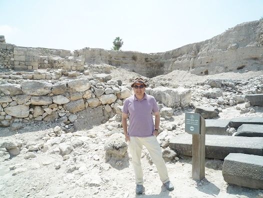 Not on the set of ‘Dig,’ but this photo of the author was taken at the Tel Megiddo archaeological site in Israel. Wendell is a huge fan of thrillers and loves traveling to ancient civilization countries. 