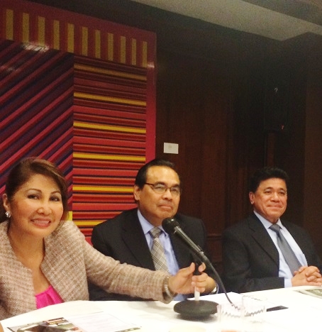 Consul General Mario de Leon Jr. (center) is joined at the panel by PIDCI President  Fe Martinez and Grand Marshal Reuben Seguritan. The FilAm photos