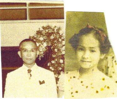 The author, not quite 8 years old in this photo, and her father, Isabelo Astraquillo
