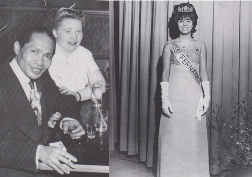 Pio Fernandez and Agnes Olsen; Dolly wins a beauty contest sponsored by a Filipino American organization in the 1960s. Photos: ‘Filipinos in New York City’ 