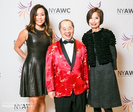 Phoenix Awards honoree Josie Natori (far right) with NYAWC Executive Director Larry Lee and Board Chair Karen Elizaga