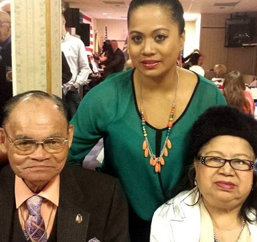 Margie Wisotsky with parents Jose and Lolita Beof. 