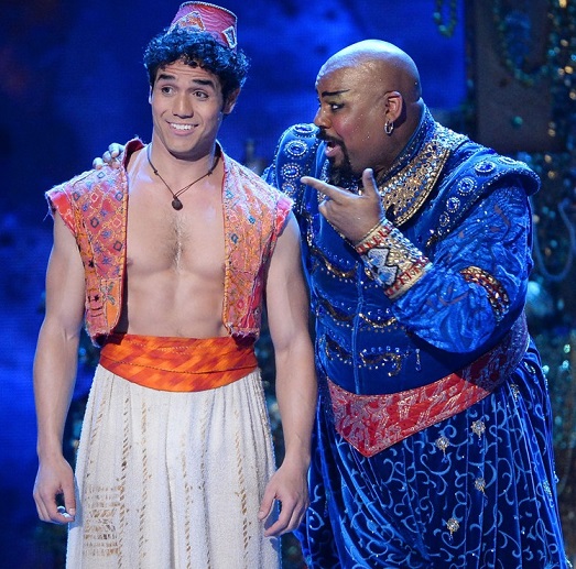 Adam Jacobs as Aladdin and James Monroe Iglehart as the Genie. ‘You got 3 wishes’ 