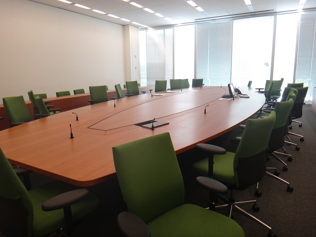 The NYT editorial board room where Page One stories are deliberated  