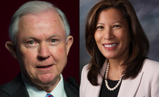 Attorney General Jeff Sessions;  California Chief Justice Tani Gorre Cantil-Sakauye 
