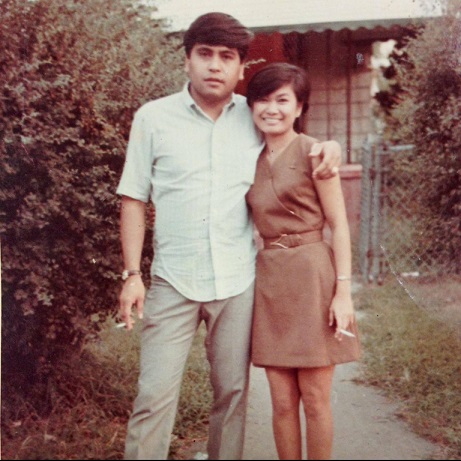 The author with (now deceased) husband John Pellicer, a pillar of the Filipino American community of Georgia. ‘Smoking was cool then.’ 