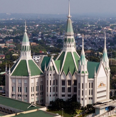 An Iglesia Ni Cristo temple with the all-too familiar soaring spires: Expansion to the West began in Hawaii in 1968.  