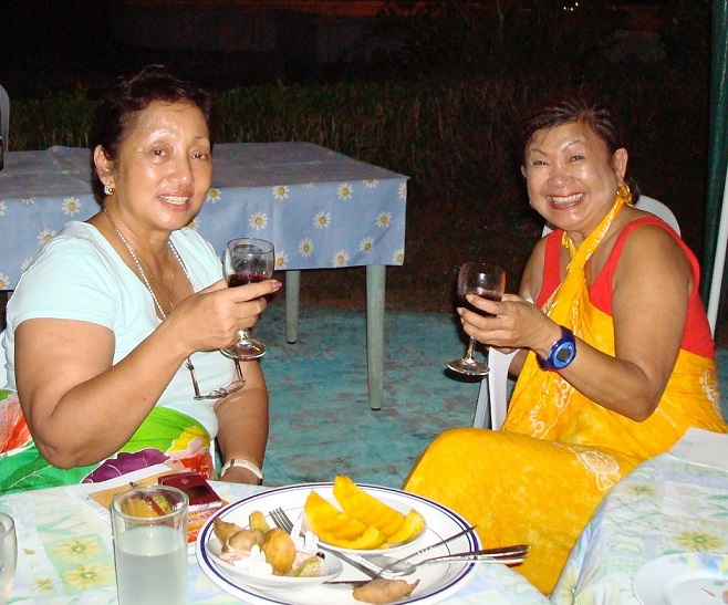 Coming home, the author at right: Is the Filipino-American a different breed?