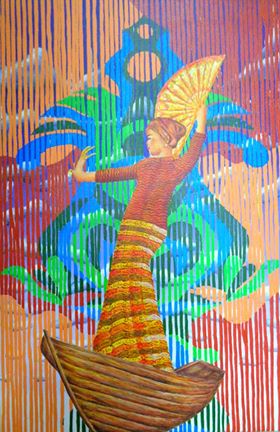 Carlito Amalla’s painting of an indigenous dance in southern Philippines