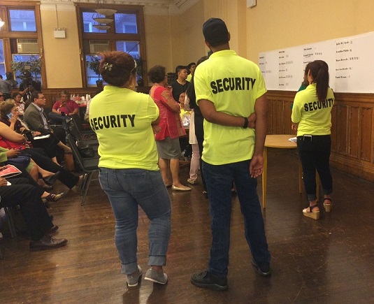 Volunteers secure the counting process.