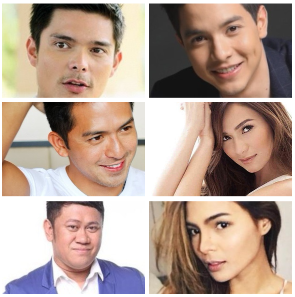 ‘Sikat Ka’ stars, top to bottom: Dingdong Dantes, Alden Richards Dennis Trillo, Jennylyn Mercado  Betong Sumaya, Lovi Poe 