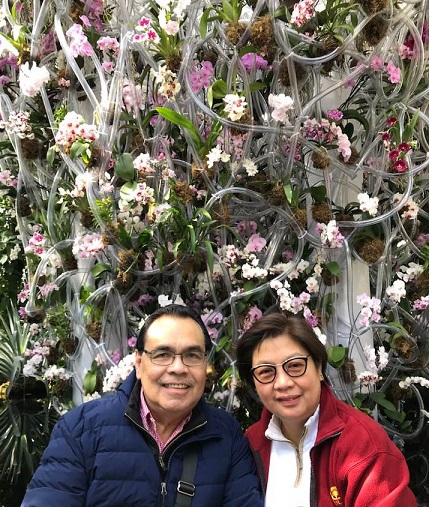 De Leon and wife Eleanor check out the Orchid Show at the New York Botanical Garden.