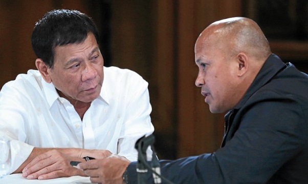 President Rodrigo Duterte and police chief Ronald Dela Rosa. Malacanang photo 