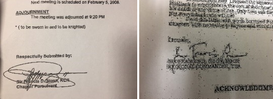 Two specimen signatures of Francis Sison affixed to official documents do not look alike, says Limon.
