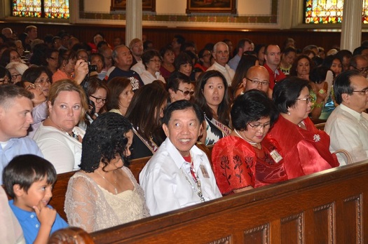 St. Augustine Church packed with Filipino devotees. Special guests were then Consul General Mario de Leon Jr. of New York and his wife Eleanor de Leon.